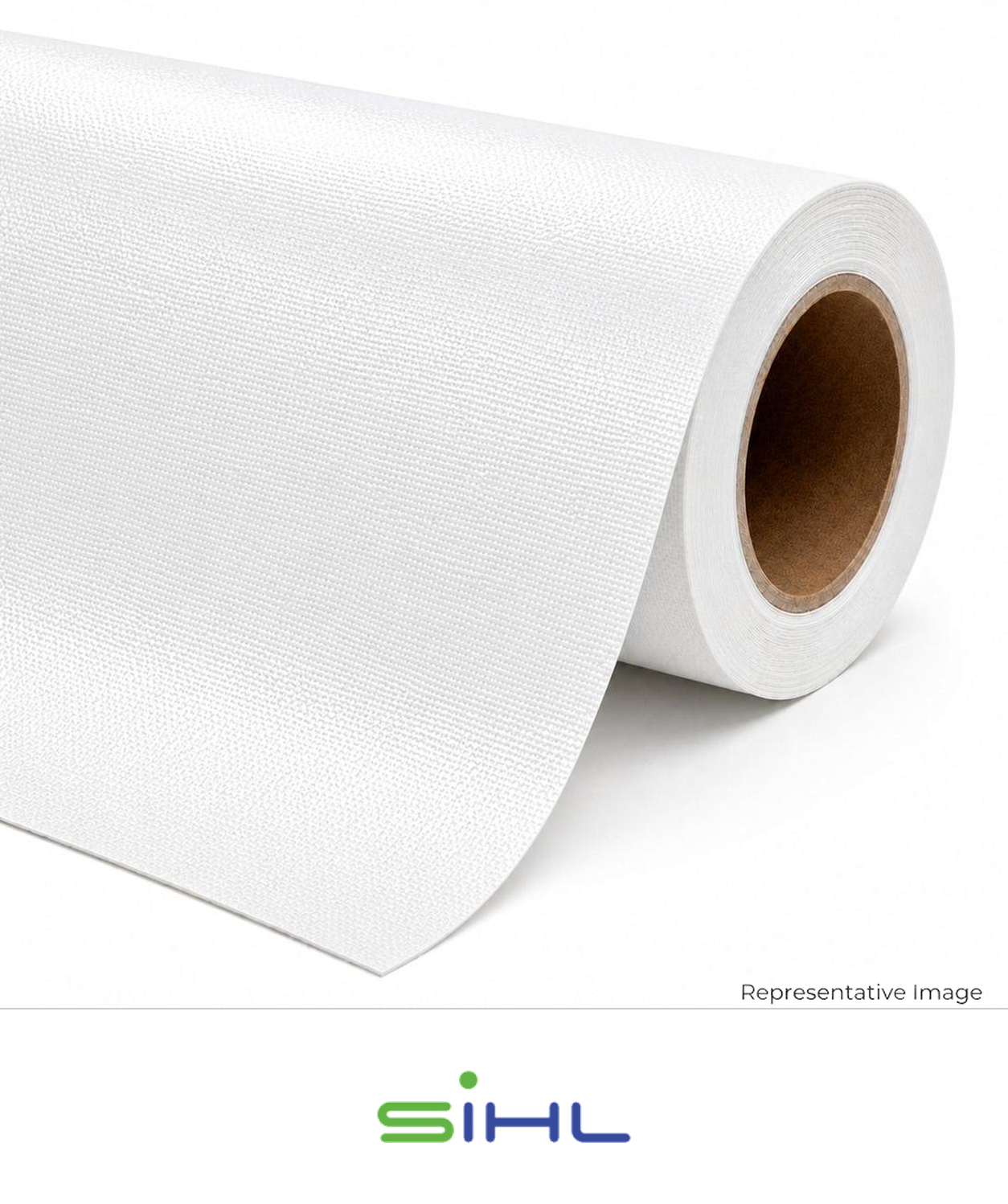 Roll of gloss metallic white canvas
