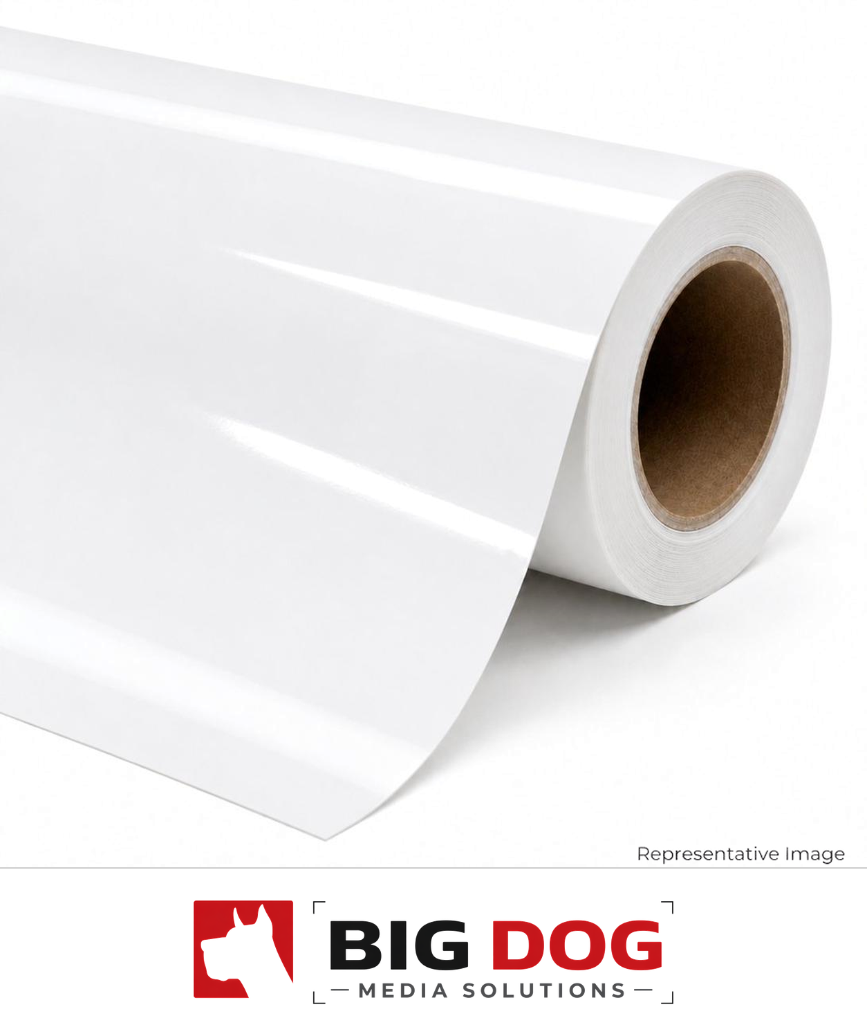 Roll of gloss white print film