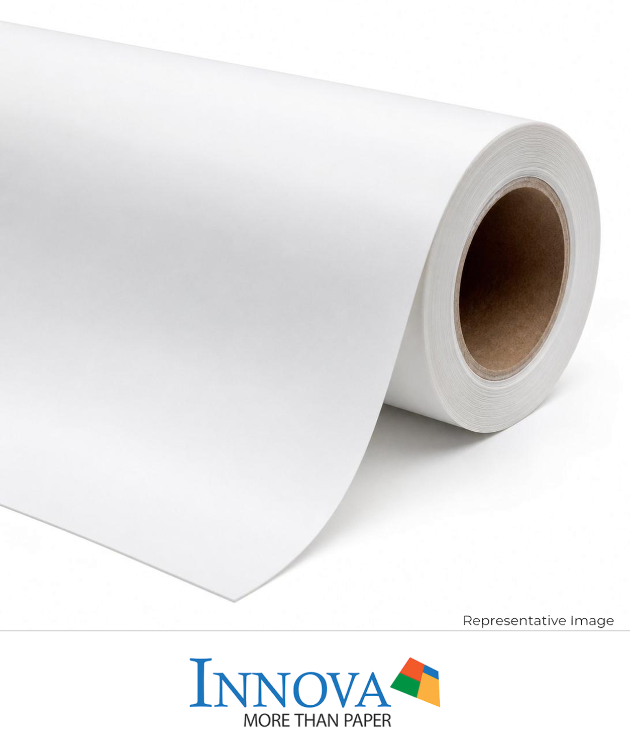 Roll of smooth matte white paper