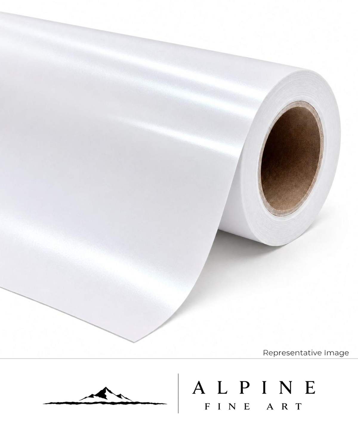 Roll of gloss metallic white photo paper