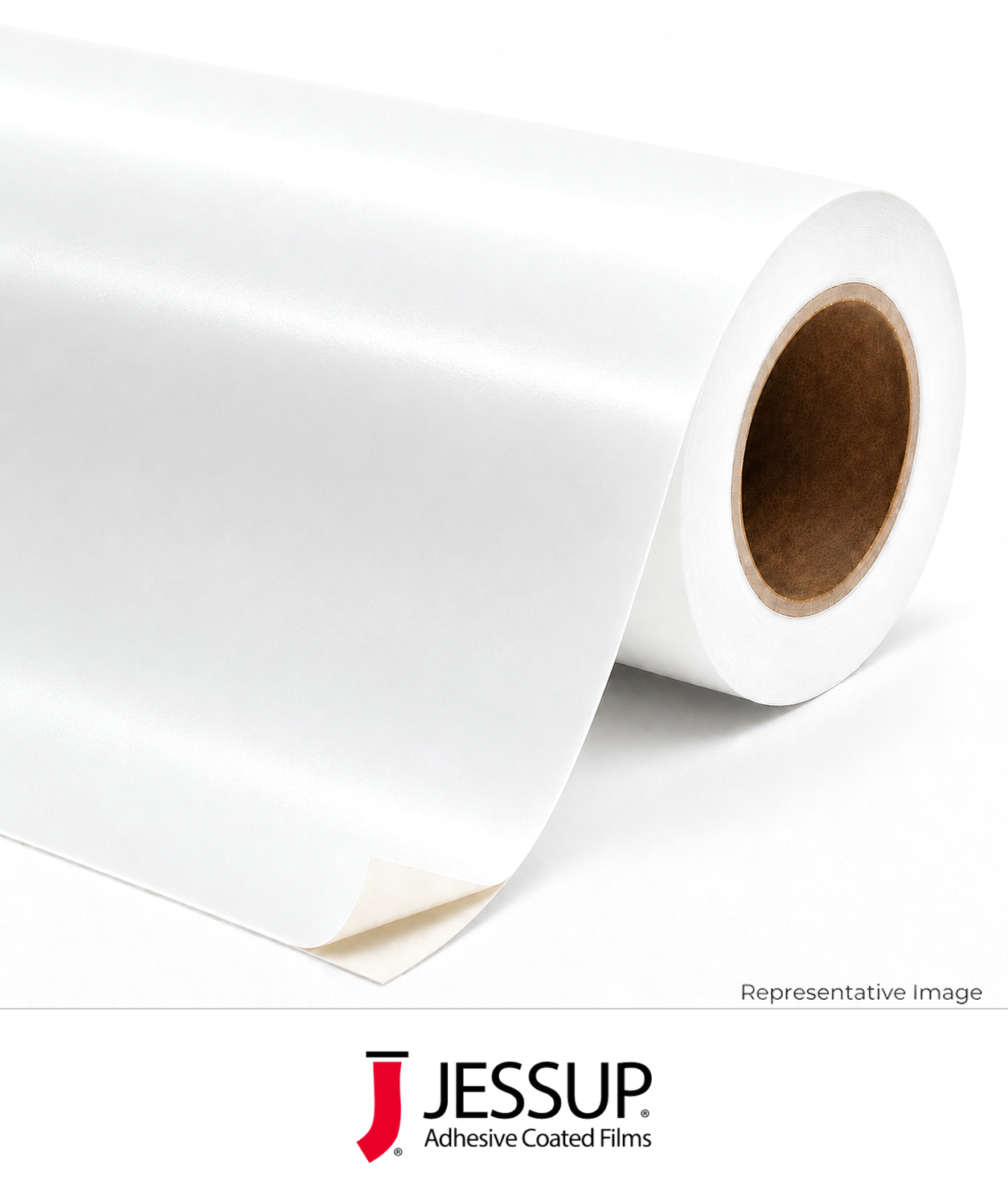 Roll of satin adhesive-backed paper