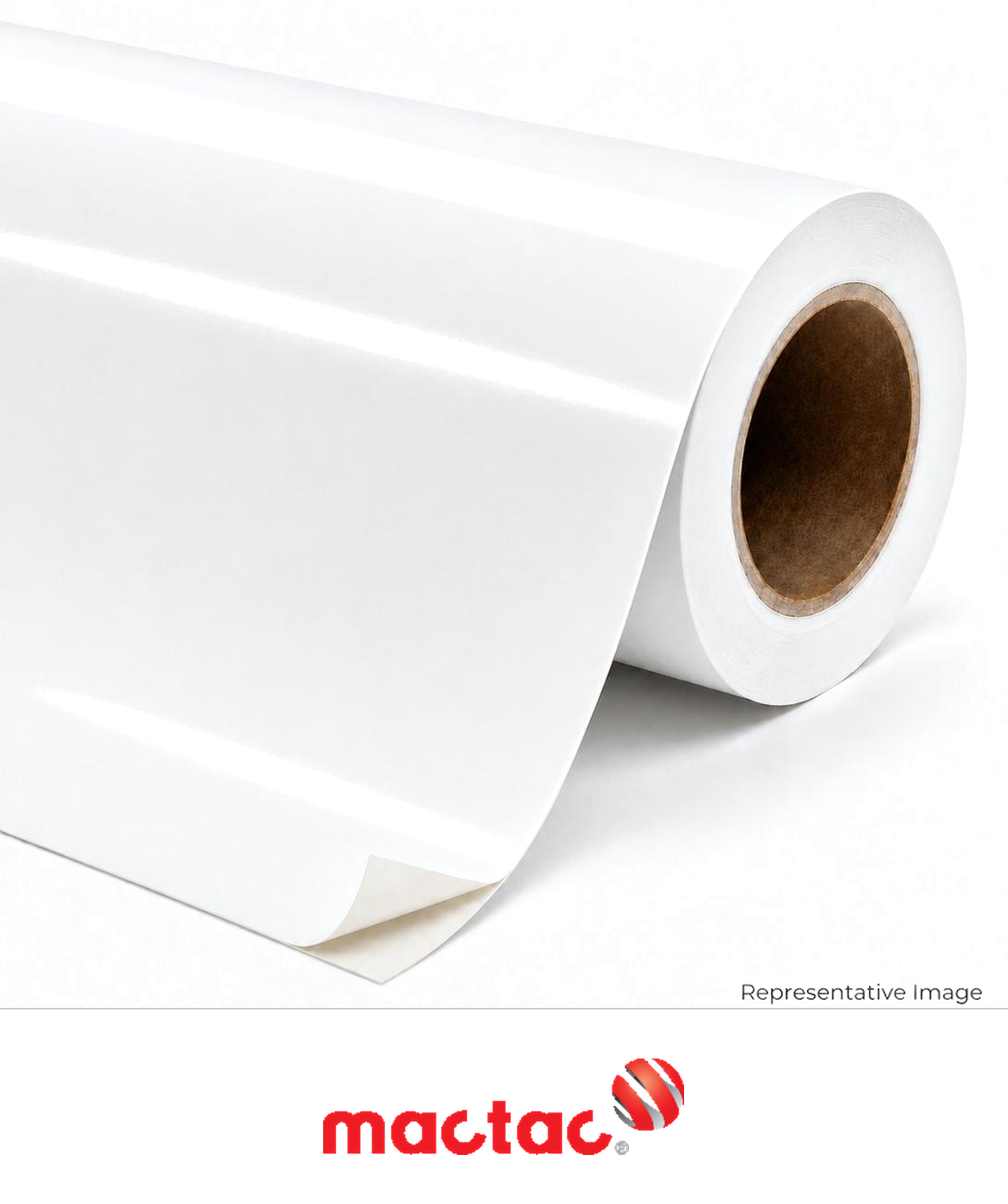 Roll of gloss white adhesive-backed vinyl