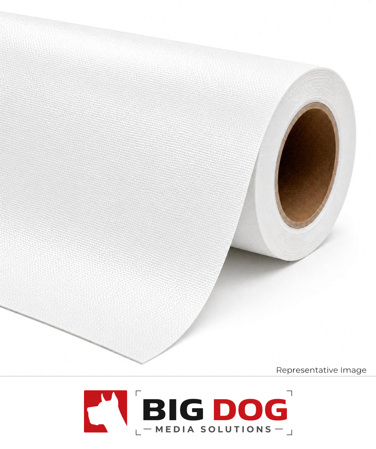 Roll of gloss metallic white canvas