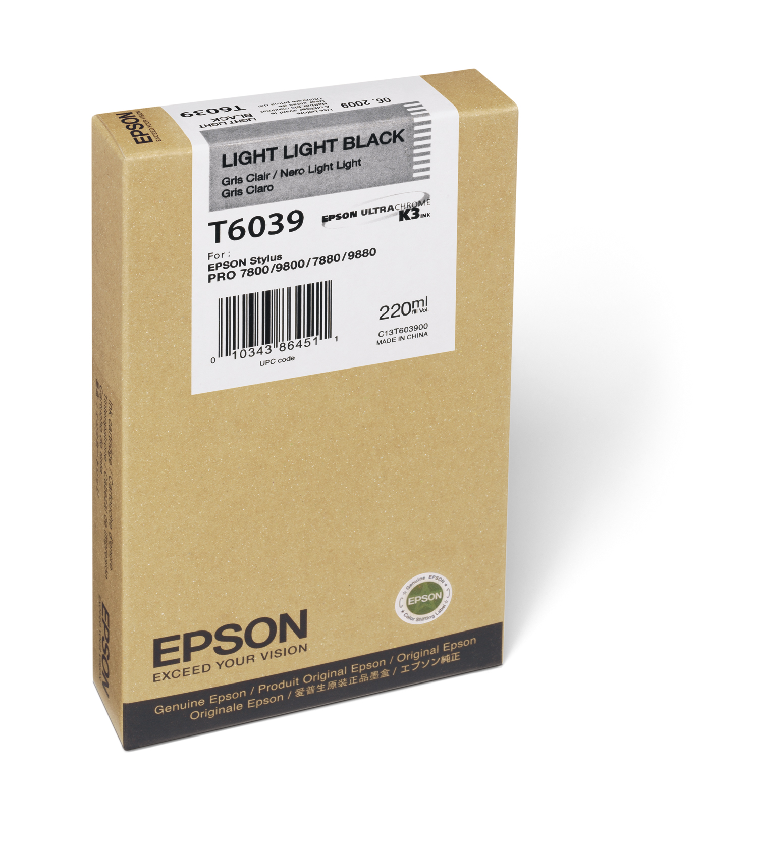 Epson UltraChrome K3 Light Light Black Ink Cartridge — Stylus Pro 7800/7880/9800/9880