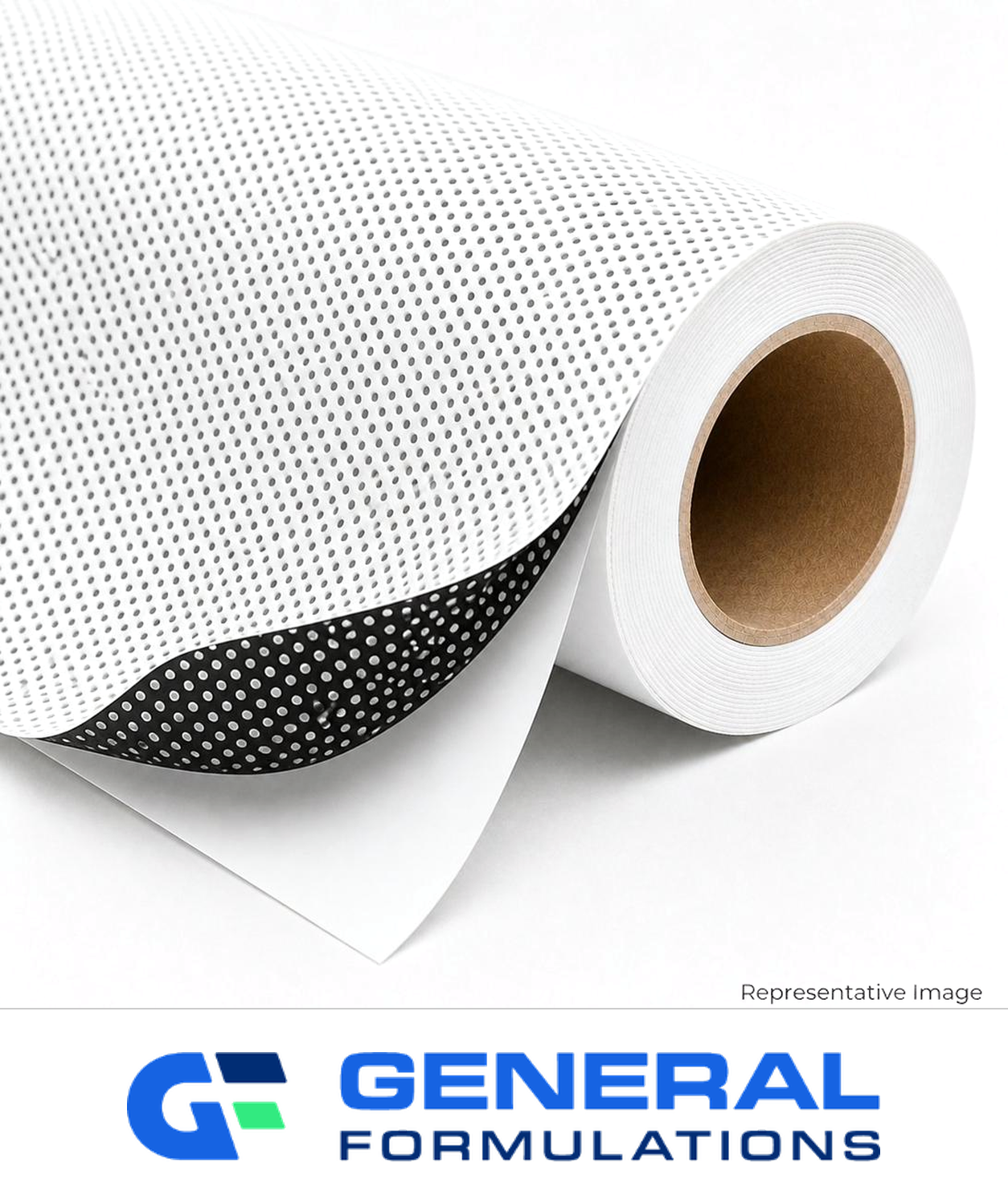 Roll of white perforated adhesive-backed window film